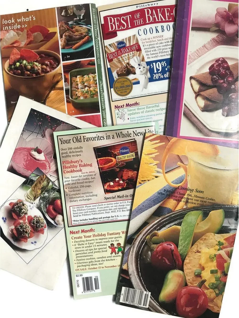 Vintage Pillsbury Cookbook Lot: 1980s-90s Recipe Books